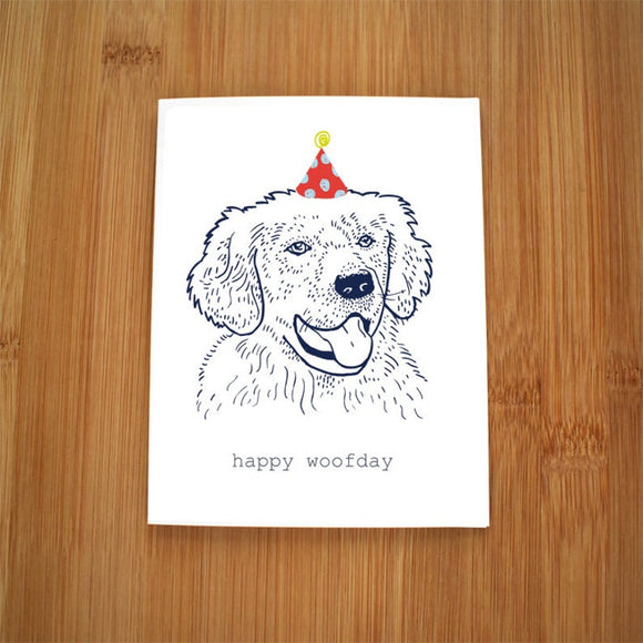 Happy Woofday Golden Retiever Card by Kate Brennan Hall