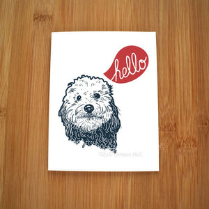 Hello Goldendoodle Card by Kate Brennan Hall