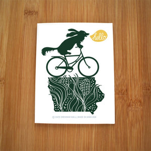 Iowa Dog Bike Ride Card by Kate Brennan Hall