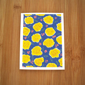 Yellow Dancing Flowers Card by Kate Brennan Hall