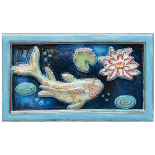 Koi with Flower Tile by Parran Collery