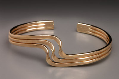 Triple Wave Cuff Bracelet by Thomas Kuhner