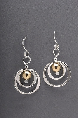 Concentric Circles with Beads Earrings by Thomas Kuhner