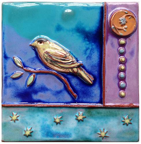 Lush Life Finch Tile by Parran Collery