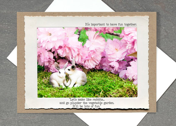 Bunny Romance Greeting Card by Jamie Redmond