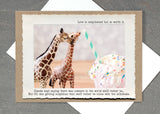 Giraffe Milkshake Love Greeting Card by Jamie Redmond
