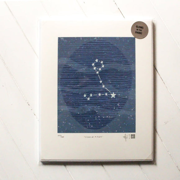 Stars of Pisces Silkscreen Print by Allison and Jonathan Metzger