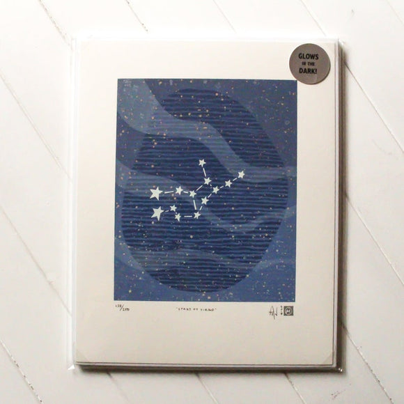 Stars of Virgo Silkscreen Print by Allison and Jonathan Metzger