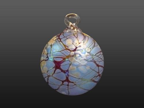 Magnolia Round Ornament by Vines Art Glass