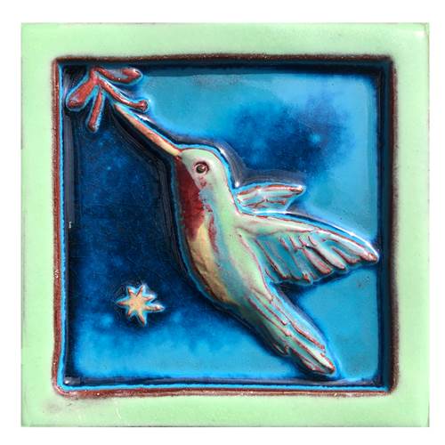 Dancing Hummingbird Tile by Parran Collery