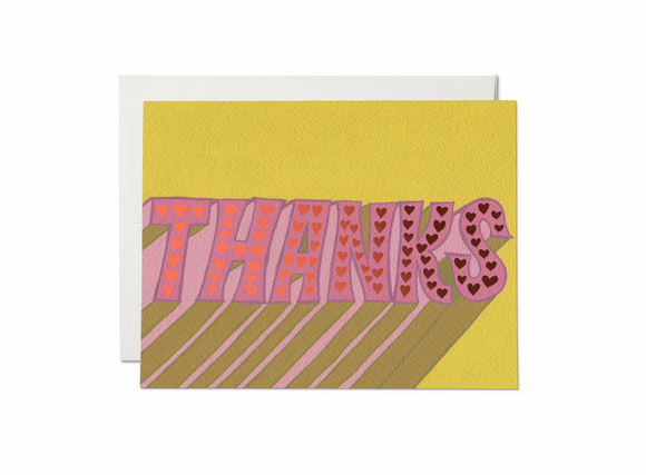 Hearts Thank You Greeting Card from Red Cap Cards