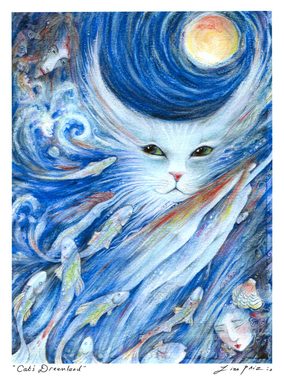 Cat's Dreamland Reproduction by Liza Paizis