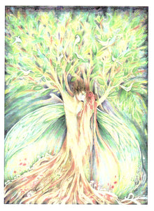 Tree Spirits Greeting Card by Liza Paizis