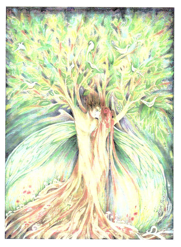 Tree Spirits Greeting Card by Liza Paizis