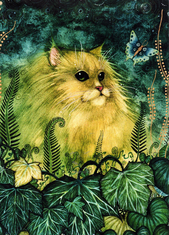 Green Cat Reproduction by Liza Paizis