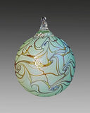 Marble Mint Round Ornament by Vines Art Glass