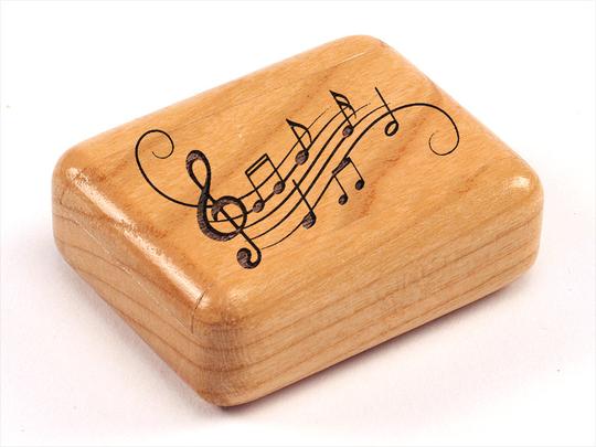 Music Notes 2” Flat Narrow Secret Box by Heartwood Creations