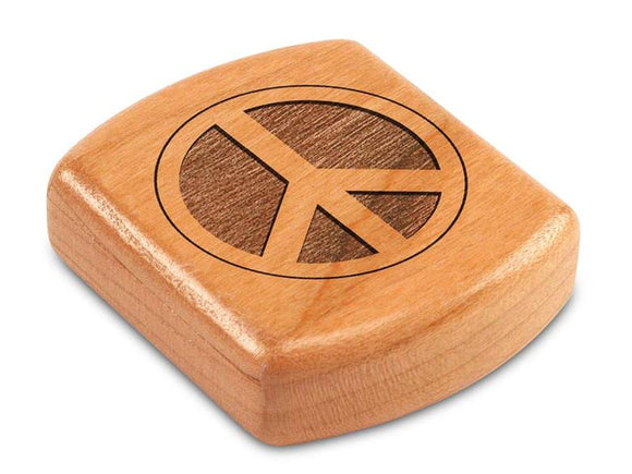 Peace Sign 2” Flat Wide Secret Box by Heartwood Creations