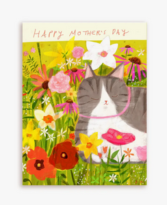 Mother's Day Flower Baby Cat Greeting Card by Jamie Shelman