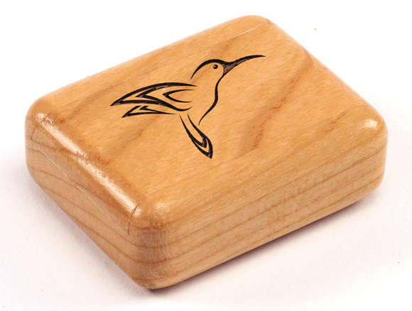 Stylized Hummingbird 2” Flat Narrow Secret Box