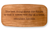 Abraham Lincoln Future Quote 4” Medium Wide Secret Box by Heartwood Creations