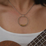 Song Circle Ball-End Necklace by High Strung Studio