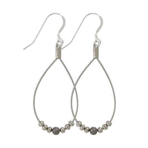 Stardust Teardrop Earrings - Silver by High Strung Studios