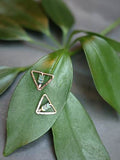 Triangle Stud Earrings with Chevron Beads - Tiny by Brianna Kenyon