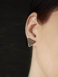 Small Wood Triangle Stud Earrings by Brianna Kenyon
