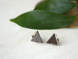 Small Wood Triangle Stud Earrings by Brianna Kenyon