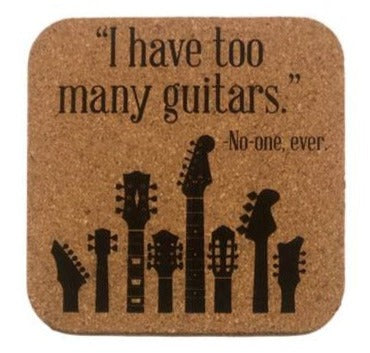 Too Many Guitars Coaster by High Strung Studio