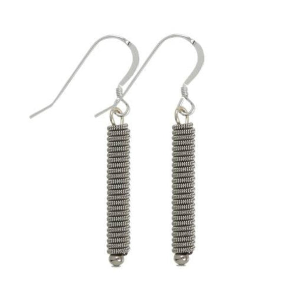 Wound Up Dangle Earrings - Silver by High Strung Studio