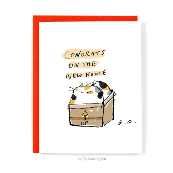 New Home Cat Greeting Card by Jamie Shelman