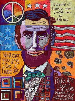 Abraham Lincoln Sectional Blank Greeting Card by David Hinds