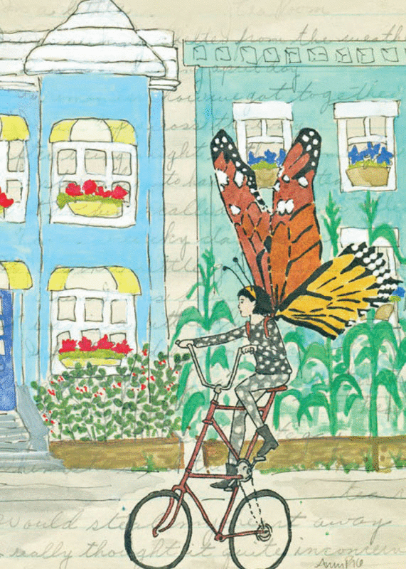 Butterfly Tallbike Blank Card from Artists to Watch