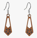 Twig Angle Drop Lasercut Wood Earrings by Woodcutts