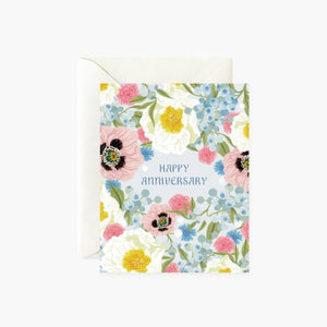 Lush Flora Anniversary Greeting Card by Oana Befort