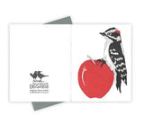 Apple-A-Day Woodpecker Card by Burdock & Bramble