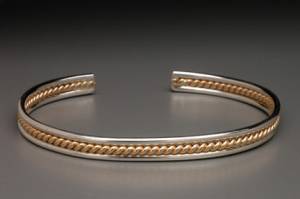 Center Twist Cuff Bracelet by Thomas Kuhner