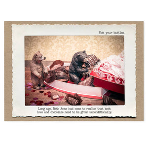 Bear Chocolates Love Greeting Card by Jamie Redmond