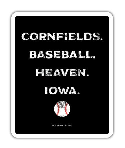 Iowa Baseball Heaven Sticker by Bozz Prints