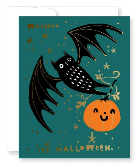 Halloween Bat and Pumpkin Greeting Card from Great Arrow Cards