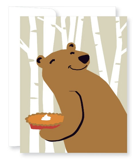 Thanksgiving Pie-Bearing Bear Greeting Card from Great Arrow Cards