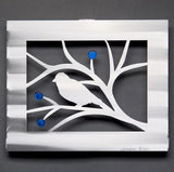Berries & Leaves Bird Panel Wall Sculpture by Sondra Gerber