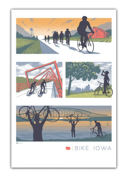 Bike Iowa Postcard by Bozz Prints