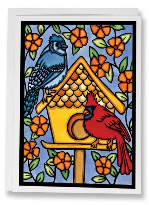 Birdhouse Greeting Card by Sarah Angst