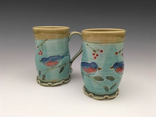 Bluebird Tall Mug by Bluegill Pottery