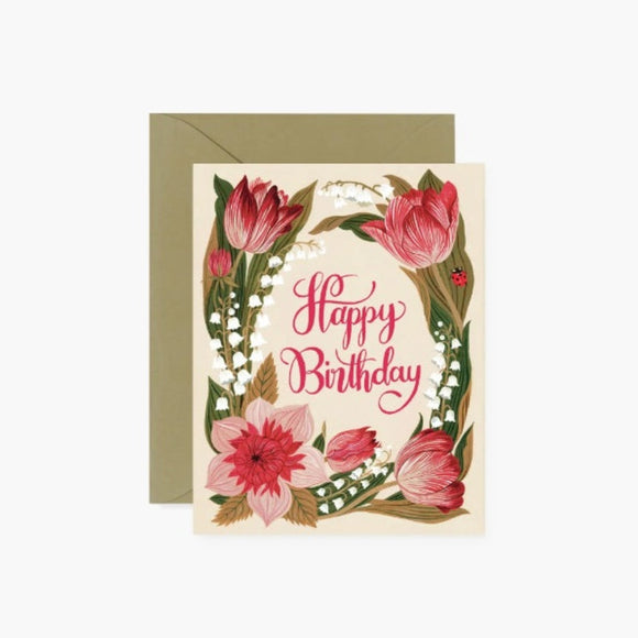 Garden Birthday Greeting Card by Oana Befort