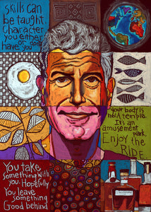 Anthony Bourdain Sectional Blank Greeting Card by David Hinds