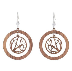 Dangles Branches Lasercut Wood Earrings by Woodcutts